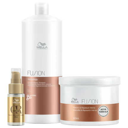 Kit Wella Professionals Fusion + Oil Reflections Trio Care (3 Produtos)