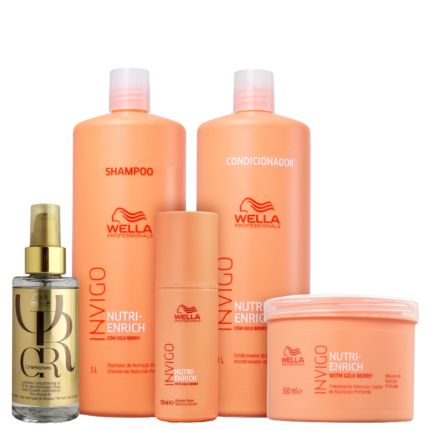 Kit Wella Professionals Invigo Nutri-Enrich & Oil Reflections Super Salon (5 Produtos)
