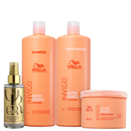 Kit Wella Professionals Invigo Nutri-Enrich Quarteto Shine Salon (4 Produtos)