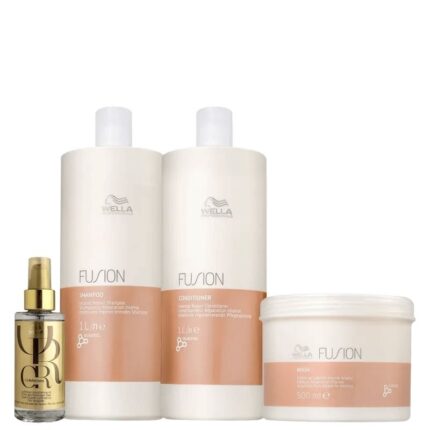 Kit Wella Professionals Fusion Trio Salon Care + Oil Reflections (4 Produtos)